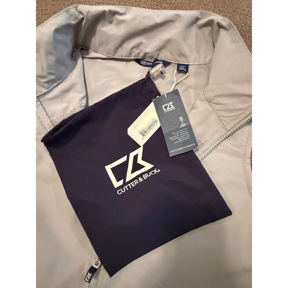 Green Bay Packers helmet Cutter & Buck Charter Eco Mens Full Zip Vest-Small-NWT - Picture 3 of 6